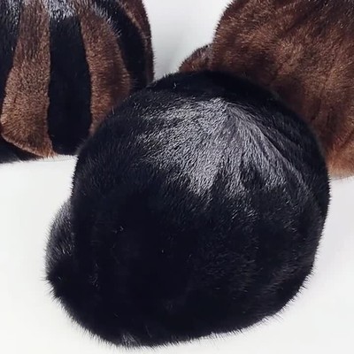 100% Real Mink Fur Hat Winter Warm Baseball Cap Thicken  display picture 1
