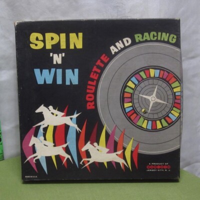 SPIN N WIN vtg Roulette & Racing gambling game Monte Carlo wheel Bar-Zim 1960s
