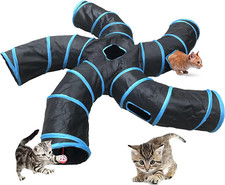 Cat Tunnel,5 Way Large Collapsible Tunnels Tube Upgrade with 6 Peek Hole,S-Shape