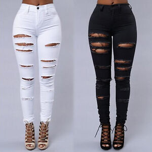 white ripped jegging jeans