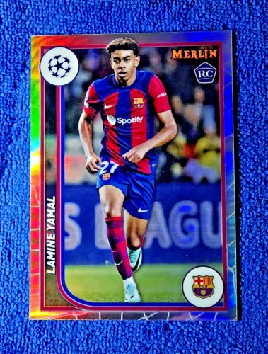 2023-24 Topps Merlin Chrome UEFA Lamine Yamal #27 RC Rookie Refractor MINT 💥💥