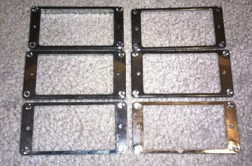Humbucker Pickup Ring Set Slanted & Curved Bottom for Gibson CHROME