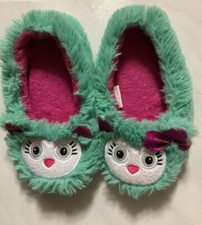 Toddler Girls Furry Owl Size 12 Warm Winter Slippers