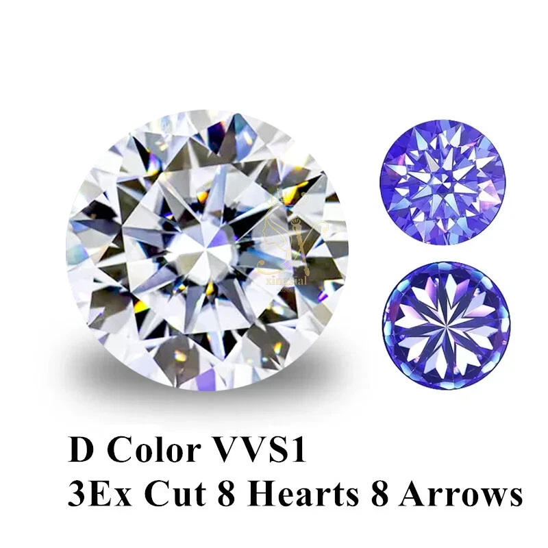 Fancy Cut Round Shape Moissanite Loose Stone White D Color VVS Gemstone For Ring - Image 4 of 4