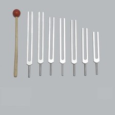 7 Pc Chakra Tuning Forks Tuners Mallet Fast ship Pouch Check our store for more