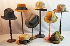 VINTAGE MENS FEDORA HATS, LOT OF 8 HATS, 1950 - 1980