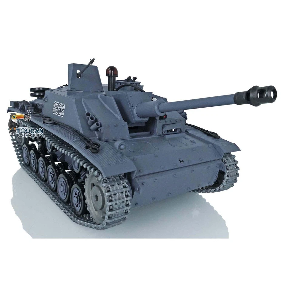 Henglong 1/16 7.0 Upgraded FPV IR BB Stug III RTR RC Tank 3868 Metal Tracks - Image 3 of 4