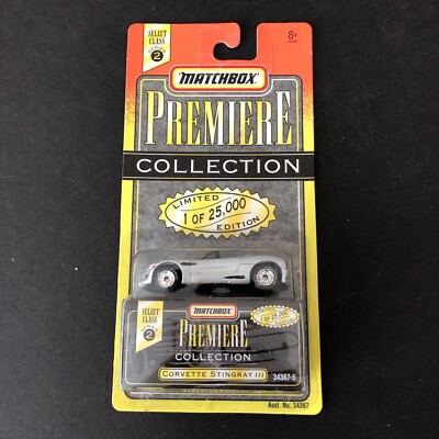 1995 Matchbox Premiere Collection Silver Corvette Stingray III Series 2 Car 1:64