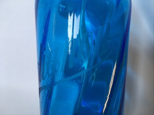 Antiguo Sifón en Cristal Azul Grabado A.CROTIGNON - J.Origet Y Cie París Full - Imagen 6 de 19