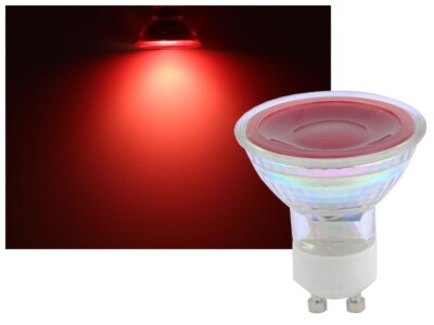 LED Strahler GU10 rot 7W 36° 230V Leuchtmittel Reflektor Spot