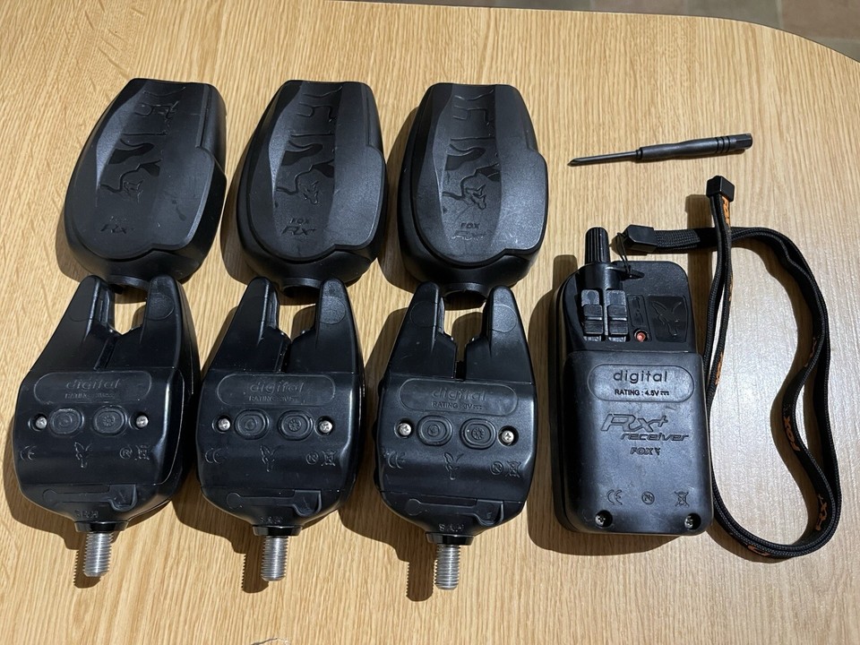 3x Fox Micron RX Plus Bite Alarms with Receiver carp fishing eBay