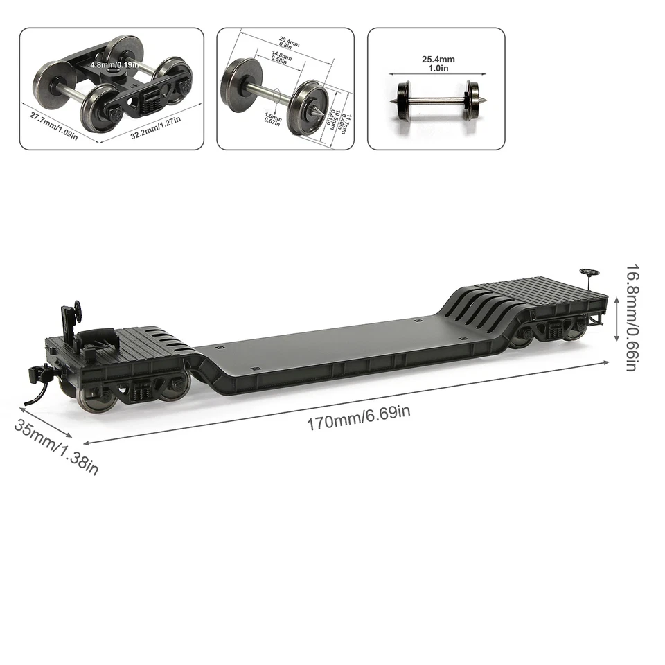 Evemodel HO Scale 1:87 Depressed Center Flat Car with Load C8770 - Image 2 of 4