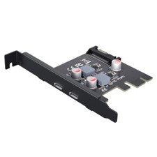 PCI for Express Riser Card PCI-E X1 Adapter Card to Dual Type C PD 20W Add on Ca