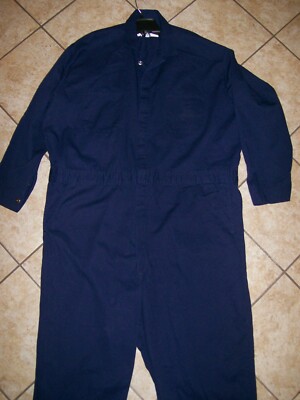 Red Cap Coveralls VF Imagewear Button Front Navy Blue Cotton Twill