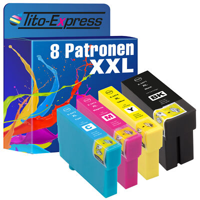 8 Patronen für Epson T3471-T3474 Workforce Pro WF-3700 Series WF-3720 Series