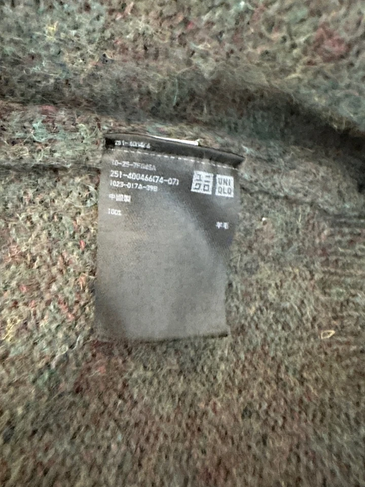 UNIQLO Verde Lana Largo Un Botón Cárdigan Suéter Bolsillos S Foto 4 de 4