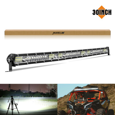 7 In Led Light Bar Single Row 50"Slim LED Light Bar Spot Flood Combo Work Offroad SUV Driving ATV Single Row Led Light Bar - Foto 5