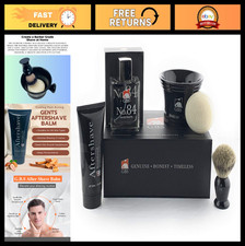 Premium Men's Shaving Kit - 5PC Set with Brush, Sandalwood Aftershave, Cologne 