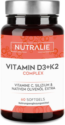 Vitamin D3 + K2 Hochdosiert - 10.000 IE Vitamin D3-99,7+% All-Trans MK7 (K2VITAL