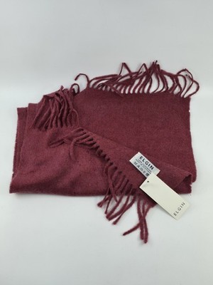 Johnstons Of  Elgin 100% Cashmere Raspberry Scarf Fringed Scottish Luxury NWT
