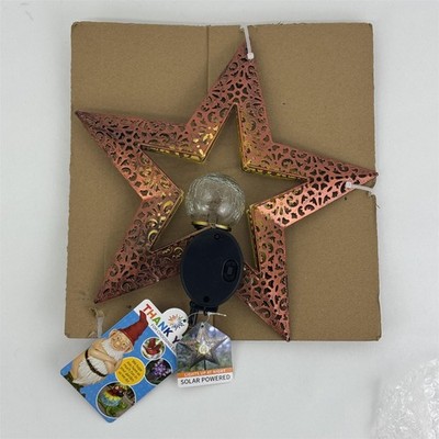 Exhart Solar Filigree Star w/ Crackle Ball Garden Stake
