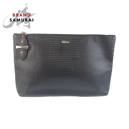 Alexander McQueen excellent condition Black Silver Leather Bag