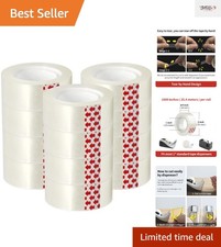 Clear Adhesive Tape - 12 Rolls, 3/4 x 1000 Inches for Home, Office  School