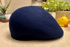 Mens Bruno Capelo Tyson Collection Navy Blue cap 100% Wool Hat TY-102