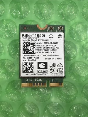 New Intel Killer 1650i Wireless Wi-Fi 6 Bluetooth 5 AX201NGW ND6M1 0ND6M1 W17