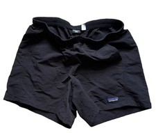 Patagonia Baggies Shorts Mens Small Black Brief Liner Logo 5 Inseam Mid Rise