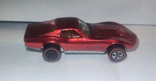 Hot Wheels Original Redline Custom Corvette Red US Base Tan Int Cherry Color