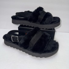 Koolaburra By UGG Women's Furr-Ah Slipper Sandals Black Size 8