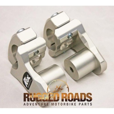 Rox Risers - Pivoting 1.3/4'' Rise For 28Mm Handlebars (Fatbars) - SILVER
