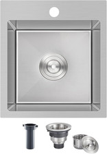 15"X17" Drop-In Single Bowl Bar Sink 304 Stainless Steel  15"X17" Drop-In Sink