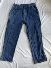 Carhartt Flame Resistant Carpenter Jeans Men s 34x32 Denim FRB13-DNM FR