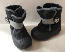 Kamik Toddler Boy 6 Lined Waterproof Winter Snow Boots Black Gray Hook Loop