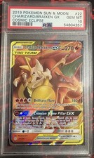 Pokemon Charizard & Braixen GX Cosmic Eclipse PSA 10