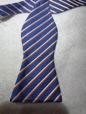 NEW Daniel Cremieux Men's Self Tie Blue Striped Bow Tie NWT 39.50