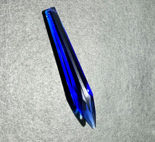 (10 pezzi) PENDENTE FRECCIA IN CRISTALLO DI BOEMIA BLU, H 75 mm, PER LAMPADARI