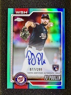 2026 Topps Chrome PJ Poulin RC Rookie Teal Auto /299 RAPP-PJP Nationals