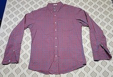 J Crew Secret Wash Slim Fit Stretch Mens Small Blue Red Check Plaid Button Down