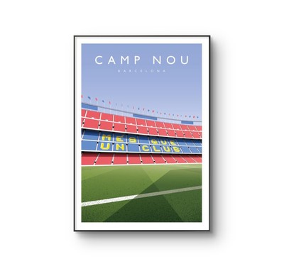 Camp Nou Poster, Barcelona Fußball Poster, Nou Camp Stadion Druck, A4 Geschenk