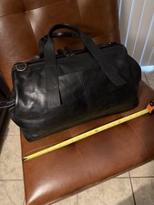 Fossil Black Leather Weekender Duffel Bag wit...