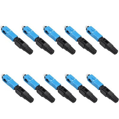 10pcs Fiber Quick Connector, SC-UPC Fiber Optic Quick Connectors- Reusable Co...
