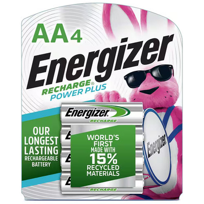 Power plus Rechargeable AA Batteries (4-Pack), Double a Rechargeable Batteries