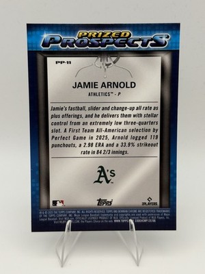 Jamie Arnold 2025 Bowman Draft Prized Prospects Insert #PP-11 