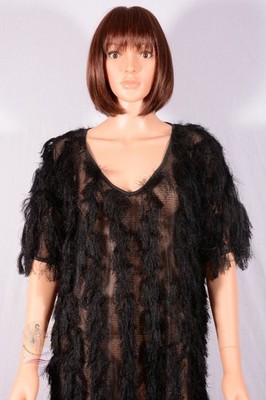 French Connection Black String Design Dress Size 10 US Pre-owned 