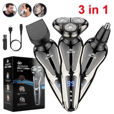 Electric Shaver Beard Shaving Men Wet/Dry Trimmer Rotary Razor USB Rechargeable