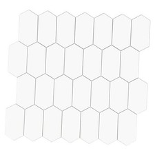 10-Sheet Peel and Stick Backsplash Long Hexagon Self Adhesive Wall Tile, White