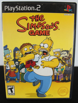 PlayStation 2 (PS2): The Simpsons Game Black Label NO MANUAL Tested & Working!
